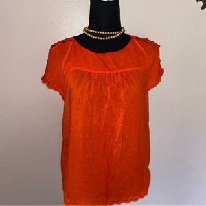Maeve Anthropologie orange/coral top .